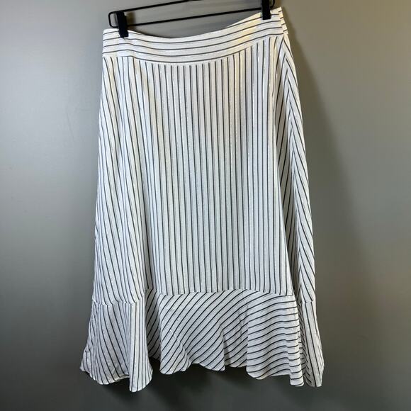 Rachel Roy Women's Esta Metallic Stripe Asymmetrical Faux Wrap Skirt Size 10 - Picture 4 of 13